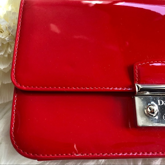 DIOR NWT & Auth Miss Dior $2,400 Patent Red Bag - Picture 3 of 8